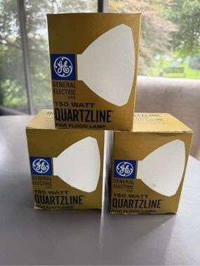 3 Lot General Electric Flood Light Lamp 150 Watt 150PAR/FL 120V NOS See Note